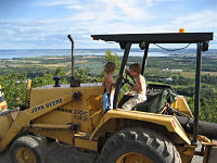 Tractor overlooking Valley farms at the Lookoff